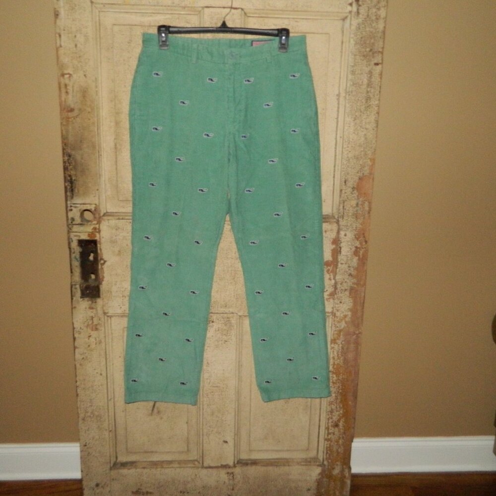 Vineyard Vines Embroidered Corduroy Club Pants Mens Size 35x32 (GG-1)
